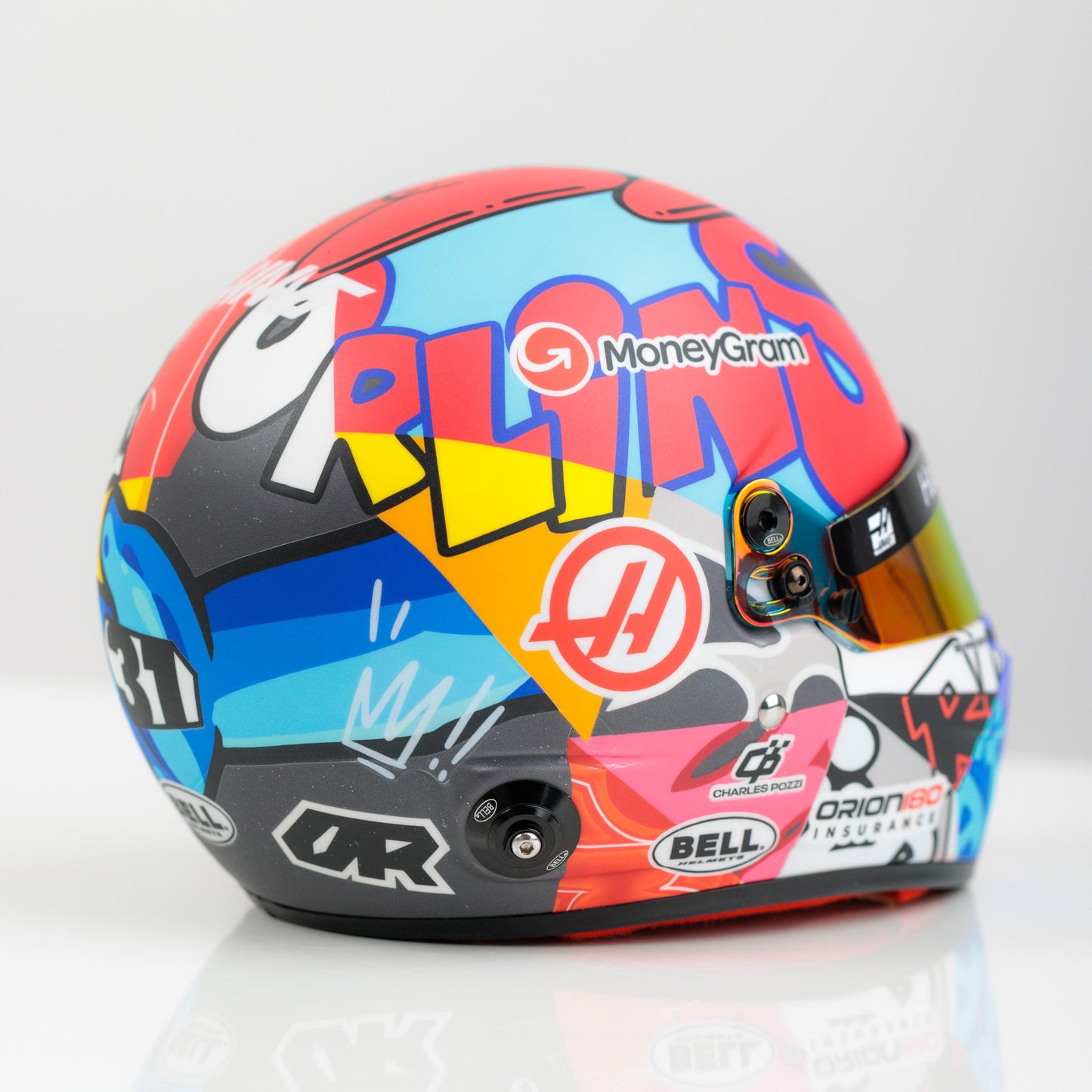 ESTEBAN OCON X RICHARD ORLINSKI 1:2 SCALE 2025 MIAMI GP MINI HELMET