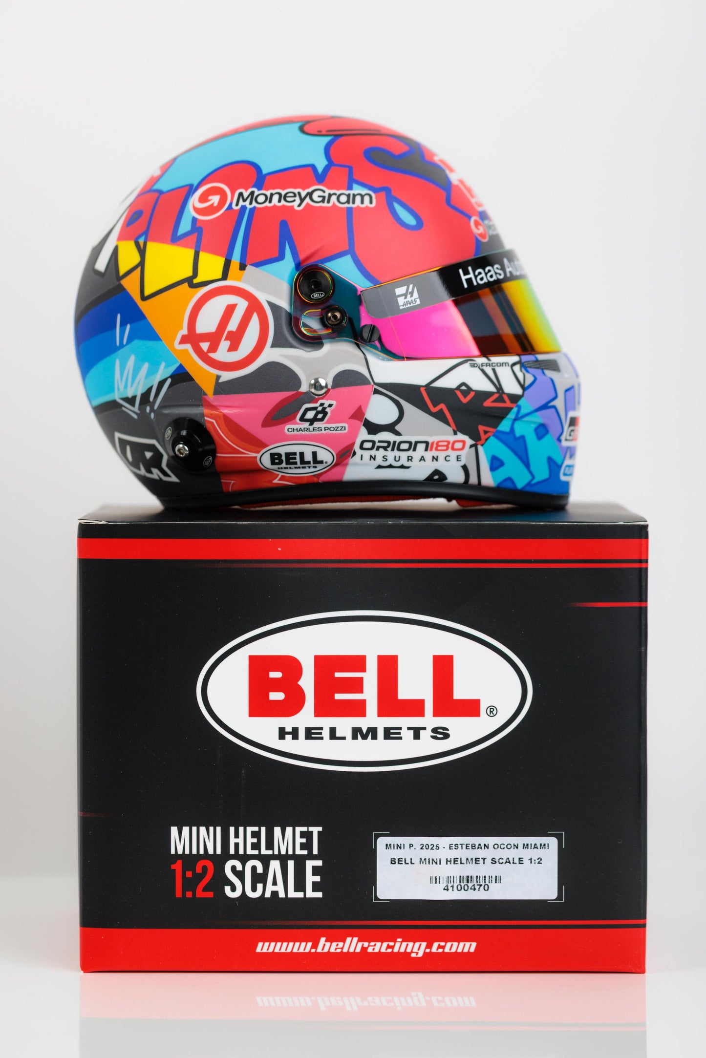 ESTEBAN OCON X RICHARD ORLINSKI 1:2 SCALE 2025 MIAMI GP MINI HELMET