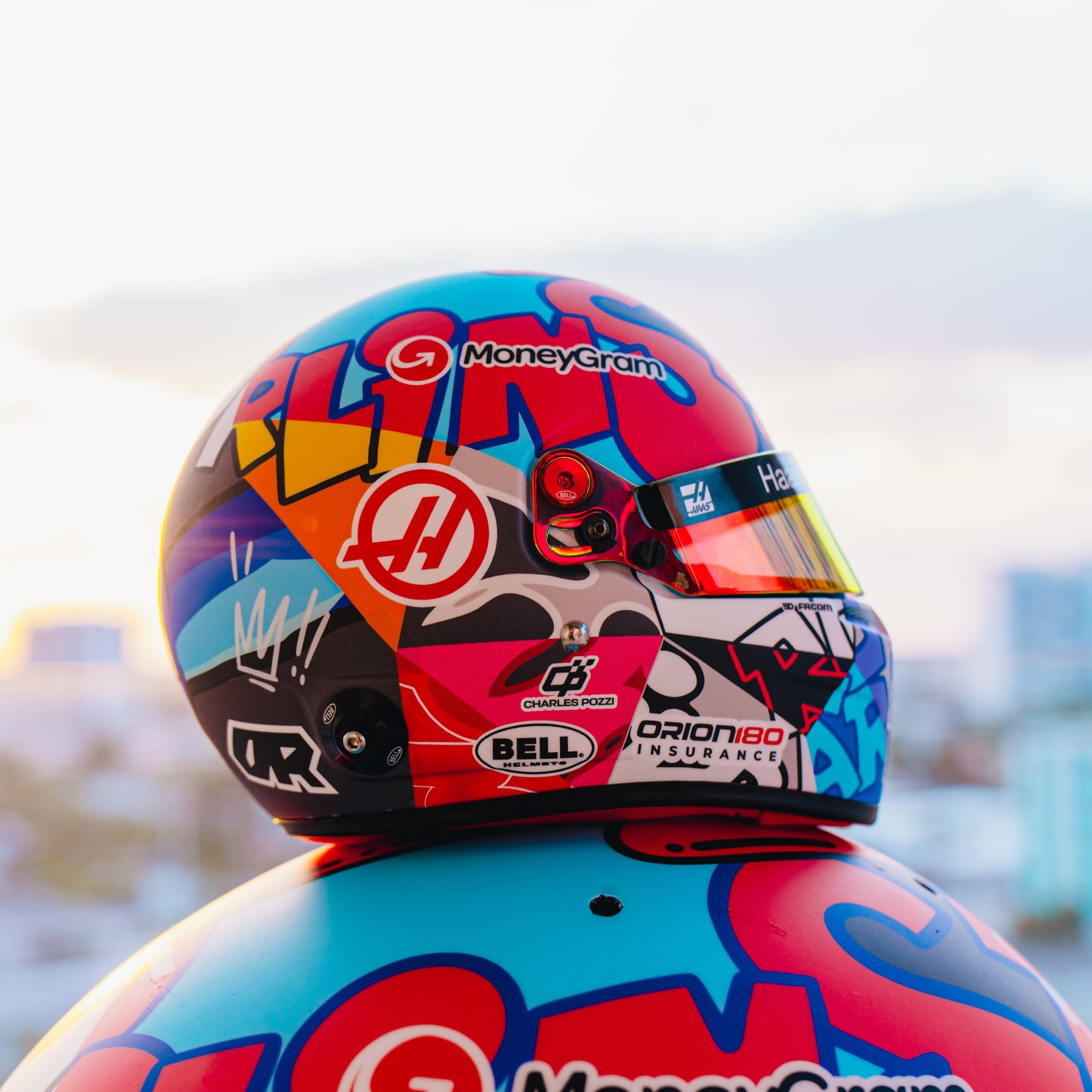 ESTEBAN OCON X RICHARD ORLINSKI 1:2 SCALE 2025 MIAMI GP MINI HELMET
