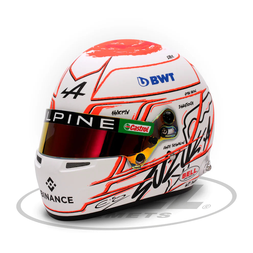Esteban Ocon Mini casque GP japonais 2023 à l'échelle 1:2